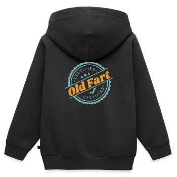 Certified Old Fart Funny Retirement Gift Birthday - Kids Premium Organic Zip-up Hoodie - black - Back - AI Model Kid Male (0cm)