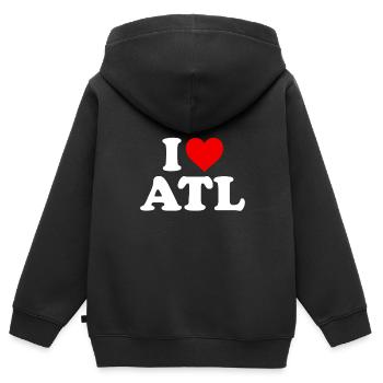 Ich liebe Atlanta ATL - Herz - Kinder Premium Organic Zip Hoodie - Schwarz - Hinten - AI Model Kid Male (0cm)