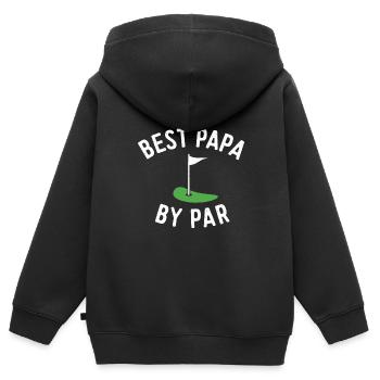 Mens Best Papa By Par Funny Golf - Father's Day - Kids Premium Organic Zip-up Hoodie - black - Back - AI Model Kid Male (0cm)