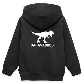 Bester Dada-Dinosaurier Dadasaurus Vatertag - Kinder Premium Organic Zip Hoodie - Schwarz - Hinten - AI Model Kid Male (0cm)