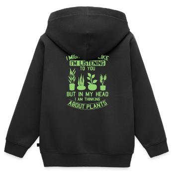 Pflanzenliebhaber Naturgärtner Gartenbauer - Kinder Premium Organic Zip Hoodie - Schwarz - Hinten - AI Model Kid Male (0cm)