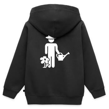 Gardener watering can - Kids Premium Organic Zip-up Hoodie - black - Back - AI Model Kid Male (0cm)