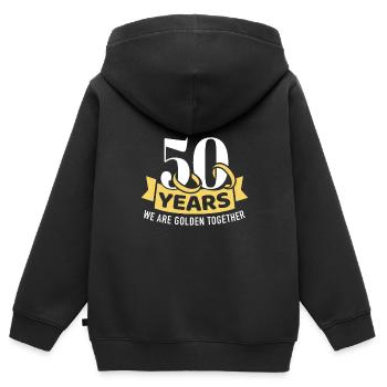 50 Years wedding anniversary we are golden - Kids Premium Organic Zip-up Hoodie - black - Back - AI Model Kid Male (0cm)