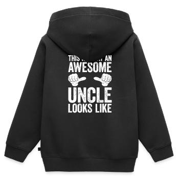 Mens This Is What An Awesome Uncle Looks Like - Kids Premium Organic Zip-up Hoodie - black - Back - AI Model Kid Male (0cm)