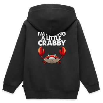 Funny Crab Design For Men Women Crabby Crabbing - Kids Premium Organic Zip-up Hoodie - black - Back - AI Model Kid Male (0cm)