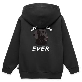 Bester Hundevater aller Zeiten Black Lab - Kinder Premium Organic Zip Hoodie - Schwarz - Hinten - AI Model Kid Male (0cm)