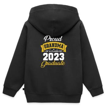 Stolze Oma eines Absolventen der Klasse 2023 - Kinder Premium Organic Zip Hoodie - Schwarz - Hinten - AI Model Kid Male (0cm)