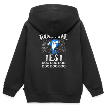 Rock The Test , Professeur d’école - Sweat Premium à capuche zippé enfant bio - noir - Dos - AI Model Kid Male (0cm)