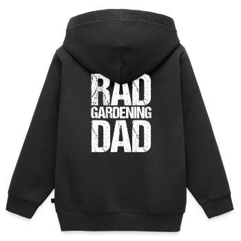 Mens Funny Rad Gardening Dad - Kids Premium Organic Zip-up Hoodie - black - Back - AI Model Kid Male (0cm)