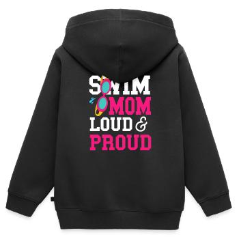 Nageuse Nageuse Maman - Sweat Premium à capuche zippé enfant bio - noir - Dos - AI Model Kid Male (0cm)