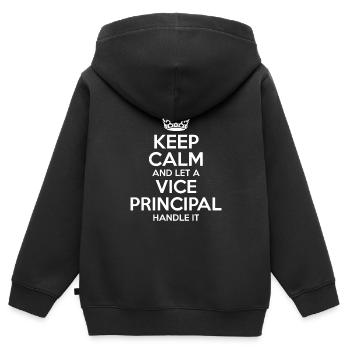 VIZEDIREKTOR Geschenk Lustig Berufsbezeichnung Beruf - Kinder Premium Organic Zip Hoodie - Schwarz - Hinten - AI Model Kid Male (0cm)