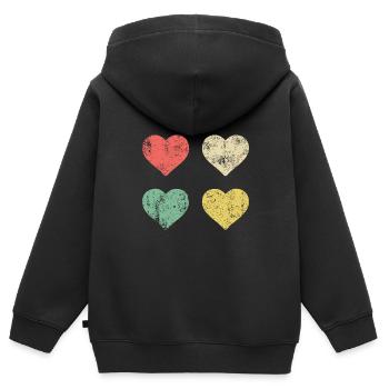 Hearts Pattern Valentines Day - Kids Premium Organic Zip-up Hoodie - black - Back - AI Model Kid Male (0cm)