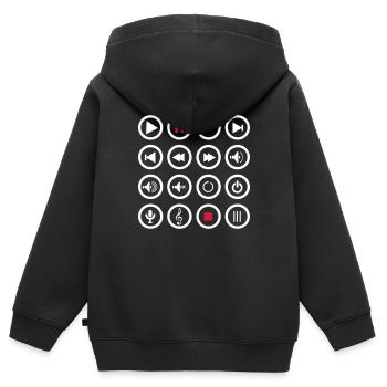 Music Play - Kinder Premium Organic Zip Hoodie - Schwarz - Hinten - AI Model Kid Male (0cm)