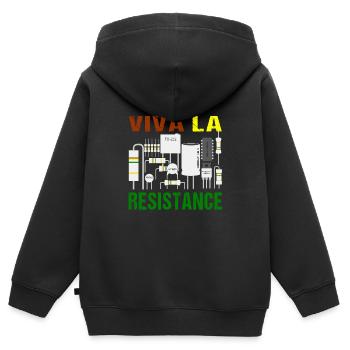 Viva La Resistance Widerstand Lustig Elektroniker - Kinder Premium Organic Zip Hoodie - Schwarz - Hinten - AI Model Kid Male (0cm)