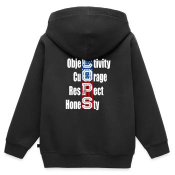 Soutenez les flics - Sweat Premium à capuche zippé enfant bio - noir - Dos - AI Model Kid Male (0cm)