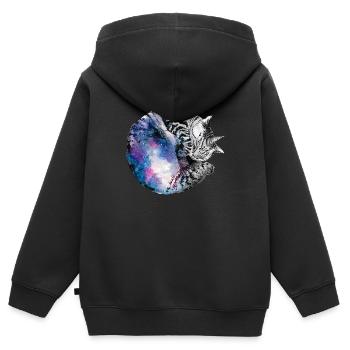 Galaxy 1000 000 000 - Sweat Premium à capuche zippé enfant bio - noir - Dos - AI Model Kid Male (0cm)