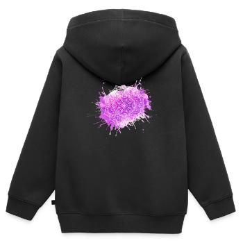 Mandala - Lila - Sweat Premium à capuche zippé enfant bio - noir - Dos - AI Model Kid Male (0cm)