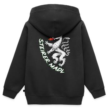 Steiermark - Kinder Premium Organic Zip Hoodie - Schwarz - Hinten - AI Model Kid Male (0cm)