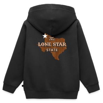 Lone Star Texas Design für stolze Texaner - Kinder Premium Organic Zip Hoodie - Schwarz - Hinten - AI Model Kid Male (0cm)