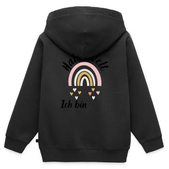 Hallo mein name ist / Hallo ich heiße baby Mädchen - Kinder Premium Organic Zip Hoodie - Schwarz - Hinten - AI Model Kid Male (0cm)