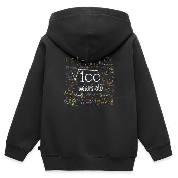10e anniversaire math ten root à deux chiffres - Sweat Premium à capuche zippé enfant bio - noir - Dos - AI Model Kid Male (0cm)