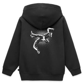 Ringen - Kinder Premium Organic Zip Hoodie - Schwarz - Hinten - AI Model Kid Male (0cm)