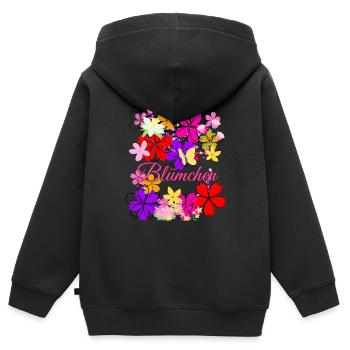 Fleurs, fleurs, costume de fleur, carnaval - Sweat Premium à capuche zippé enfant bio - noir - Dos - AI Model Kid Male (0cm)