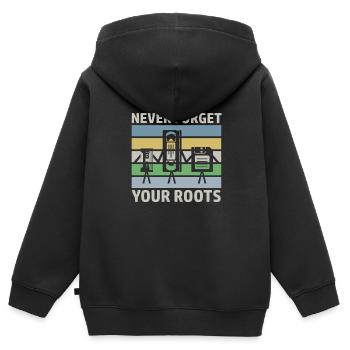 Retro saying technology VHS audio cassette floppy disk - Kids Premium Organic Zip-up Hoodie - black - Back - AI Model Kid Male (0cm)
