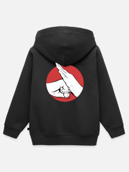 Kung Fu - Hoodie Premium med dragkedja barn ekologisk - svart