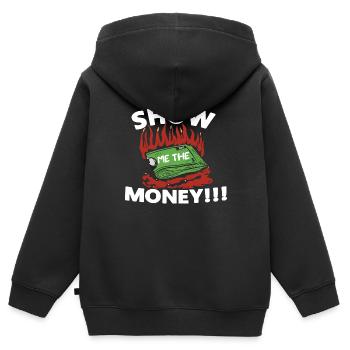 Show Money Design für gut verdienende Berufstätige - Kinder Premium Organic Zip Hoodie - Schwarz - Hinten - AI Model Kid Male (0cm)