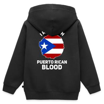 Puerto Rico - Kinder Premium Organic Zip Hoodie - Schwarz - Hinten - AI Model Kid Male (0cm)
