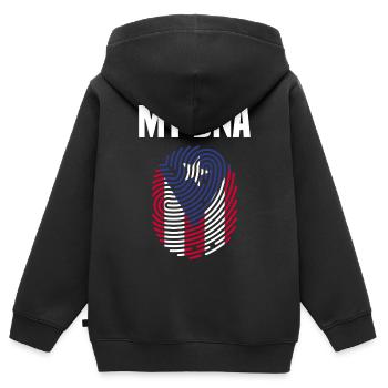 | porto rico Idées cadeaux pour le drapeau portoricain - Sweat Premium à capuche zippé enfant bio - noir - Dos - AI Model Kid Male (0cm)