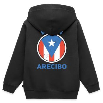 Puerto Rico - Kinder Premium Organic Zip Hoodie - Schwarz - Hinten - AI Model Kid Male (0cm)