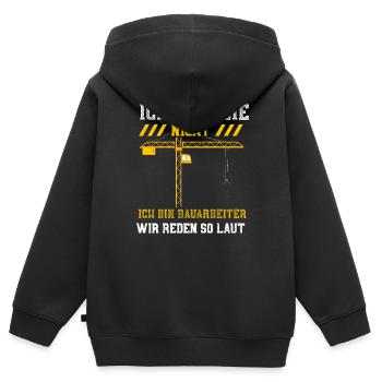 Ich Schreie Nicht Ich Bin Bauarb... - Kinder Premium Organic Zip Hoodie - Schwarz - Hinten - AI Model Kid Male (0cm)