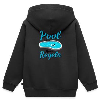Planschbecken Swimmingpool Pool Schwimmen Geschenk - Kinder Premium Organic Zip Hoodie - Schwarz - Hinten - AI Model Kid Male (0cm)