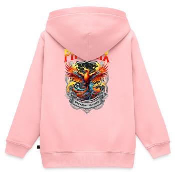 Phoenix Phoenix Fire Flames Mythologie des oiseaux - Sweat Premium à capuche zippé enfant bio - rose - Dos - AI Model Kid Female (0cm)