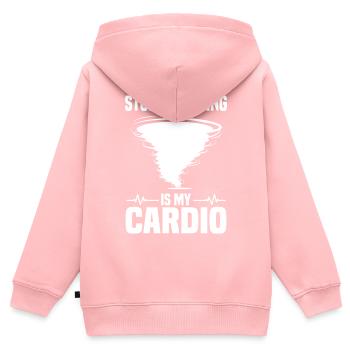 Sturmjäger Sprüche | Gewitter Meteorologe Geschenk - Kinder Premium Organic Zip Hoodie - Rosa - Hinten - AI Model Kid Female (0cm)