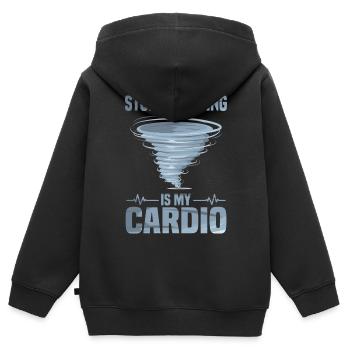 Sturmjäger Shirts | Unwetter Sturm Blitz Geschenke - Kinder Premium Organic Zip Hoodie - Schwarz - Hinten - AI Model Kid Male (0cm)