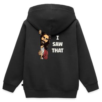 Jesus Freak Jesus Christus Meme Christlich Bibel - Kinder Premium Organic Zip Hoodie - Schwarz - Hinten - AI Model Kid Male (0cm)