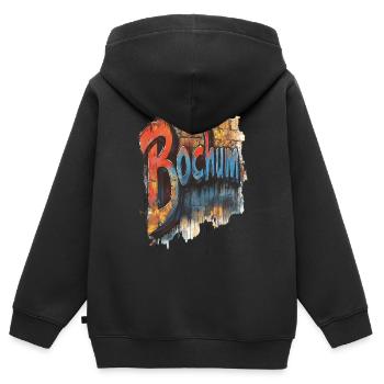 Bochum - Kinder Premium Organic Zip Hoodie - Schwarz - Hinten - AI Model Kid Male (0cm)