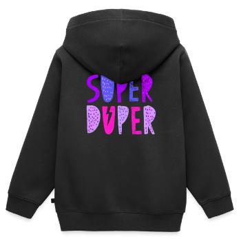Super Duper - Kinder Premium Organic Zip Hoodie - Schwarz - Hinten - AI Model Kid Male (0cm)