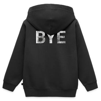 BYE - Kids Premium Organic Zip-up Hoodie - black - Back - AI Model Kid Male (0cm)