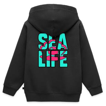 Leben im Meer - Kinder Premium Organic Zip Hoodie - Schwarz - Hinten - AI Model Kid Male (0cm)