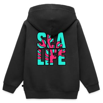 Leben im Meer - Kinder Premium Organic Zip Hoodie - Schwarz - Hinten - AI Model Kid Male (0cm)