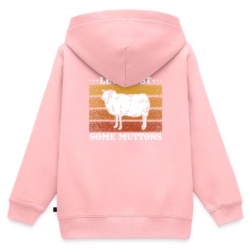 Let's Bust Some Muttons Vintage Sheep Gift - Kids Premium Organic Zip-up Hoodie - rose - Back - AI Model Kid Female (0cm)