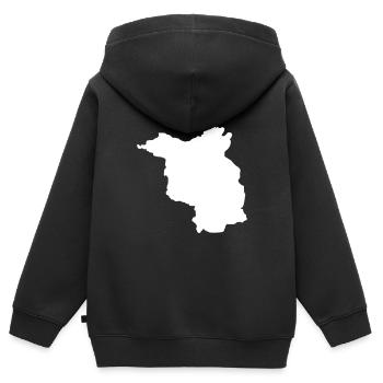 Brandenburg - Kinder Premium Organic Zip Hoodie - Schwarz - Hinten - AI Model Kid Male (0cm)