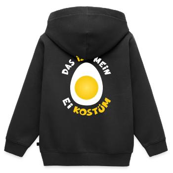 Ei Kostüm Essen Kostüm Das ist mein Ei Kostüm - Kinder Premium Organic Zip Hoodie - Schwarz - Hinten - AI Model Kid Male (0cm)
