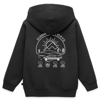 summer holiday 2022 electric car elektro Pick-up - Sweat Premium à capuche zippé enfant bio - noir - Dos - AI Model Kid Male (0cm)
