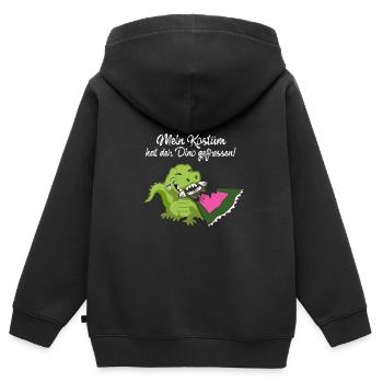 mein kostüm hat der dino gefressen, kostüm,dino - Kinder Premium Organic Zip Hoodie - Schwarz - Hinten - AI Model Kid Male (0cm)
