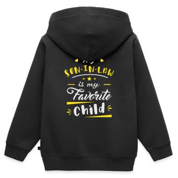 Mein Schwiegersohn ist mein Lieblingskind - Kinder Premium Organic Zip Hoodie - Schwarz - Hinten - AI Model Kid Male (0cm)